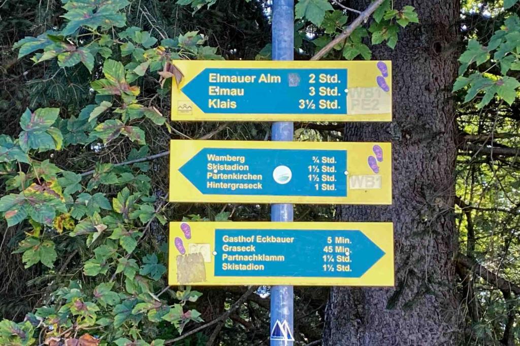 Wegweiser Garmsich-Partenkirchen